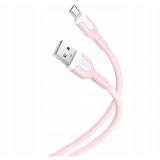 Cumpara ieftin Cablu Date si Incarcare USB-A - microUSB XO Design NB212, 18W, 1m, Roz