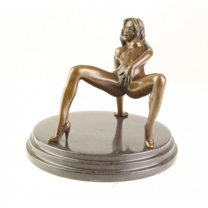 Nud - statueta erotica din bronz pe soclu din marmura FA-85