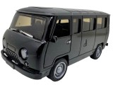 Macheta duba UAZ clasica neagra lumini sunete usi deschise 1:36