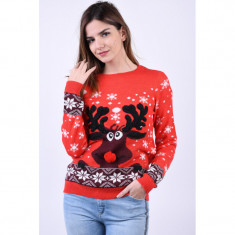 Pulover Vero Moda Snowy Deer Chinese Red foto