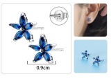 Cercei din argint cu flori albastru --- ARG309A, Argintboutique
