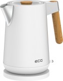 Fierbator electric ECG RK 1768 Strix Timber White, 1.7 litri, 2200 W, otel inoxidabil si elemente din lemn, alb