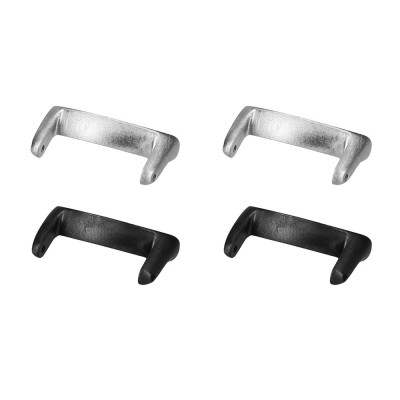 Set 4 Adaptori prindere curea de 14 mm Kwmobile pentru Xiaomi Mi Band 8, Negru/Argintiu, Otel, KWM0000256C001C foto