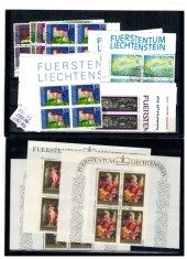 Liechtenstein - Lot timbre stampilate in blocuri de 4 foto