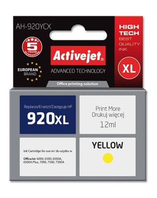 Cartus compatibil HP 920XL Yellow pentru HP CD974, Premium Activejet, Garantie 5 ani foto