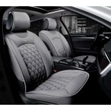 2 x LUX Huse Scaune pentru Masini Auto Universal Gri Eco Piele