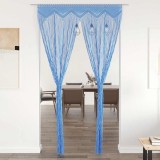 Perdea macrame, albastru, 140 x 240 cm, bumbac