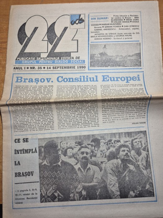 ziarul &quot; 22 &quot; 14 septembrie 1990