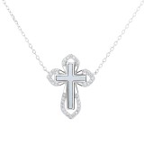 Cumpara ieftin Lantisor argint 925, JW1252, model cruce, placat cu rodiu