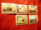 Serie mica Albania 1977 Pictura , 5 valori stampilate, Stampilat