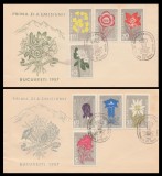 1957 Romania - 2 FDC Flora Carpatina, LP 432