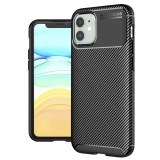 Husa pentru Apple iPhone 11, Techsuit, CarbonFiber, Neagra