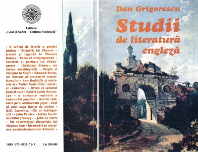 STUDII DE LITERATURĂ ENGLEZĂ foto