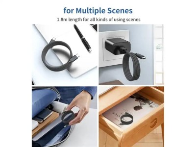 Cablu magnetic date / incarcare USB-C - USB-C Choetech XCC-1054-BK 1.2m PD 100W foto