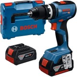 Bosch GSB 18V-65 - Masina de gaurit si insurubat cu percutie cu 2 acumulatori Li-Ion 18 V 5 Ah 65 Nm motor fara perii led iluminare valiza speciala