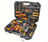 Set 66 Unelte pentru Electrician, Incluzand Lanterna LED, Te