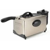 Friteuza cu ulei BLACK+DECKER BXDF2100E, 3 l, 2100 W, termostat reglabil 130 - 190 grade C, carcasa din otel inoxidabil, capac cu fereastra de control