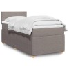 VidaXL Pat box spring cu saltea, gri taupe, 90x200 cm, textil 3287336