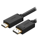 CABLU video Ugreen, &quot;DP101&quot; DP (T) la HDMI (T), rezolutie maxima 4K UHD (3840 x 2160) la 30 Hz, conectori auriti, 1.5m, negru &quot;10239&quot; (timbru verde 0.