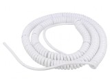 Cablu spiralat neecranat alb 1,5m 5,25m