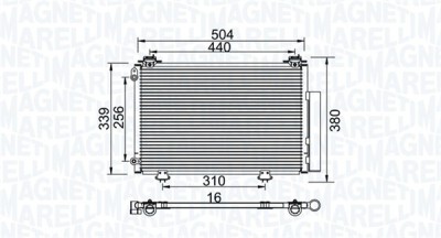MAGNETI MARELLI 350203736000 Condensator, climatizare foto