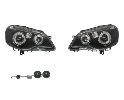 Set faruri tuning VW POLO (9N3), 04.2005-08.2009, Taiwan, partea stanga+dreapta, H1+H1; manual; negru, transparent; foto