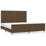Cumpara ieftin Cadru de pat fara saltea, maro inchis, 180x200 cm, textil