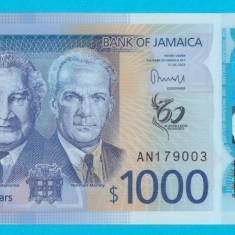 Jamaica 1.000 Dollars 2022 'Seria Independenta' UNC serie: AN179003 Comemorativa