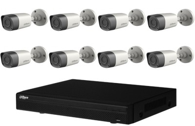 Kit 8 Camere Supraveghere exterior Dahua bullet HDCVI 2MP, 3.6mm, Smart IR 20m, DVR 8 canale SafetyGuard Surveillance foto