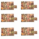 Set suport pahar si farfurie pentru servirea mesei, model Pufo Brown Spices, 6 bucati