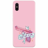 Husa silicon pentru Xiaomi Mi 8 Pro, Fight Like A Girl