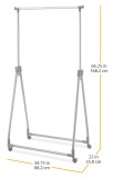 Cuier Stand Imbracaminte Metalic Pliabil cu Roti 87.5x47x167cm AZ, Oem
