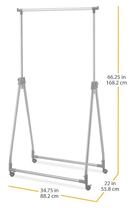 Cuier Stand Imbracaminte Metalic Pliabil cu Roti 87.5x47x167cm AZ