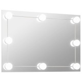 Cumpara ieftin Oglinda de perete cu lumini LED, sticla, dreptunghiulara