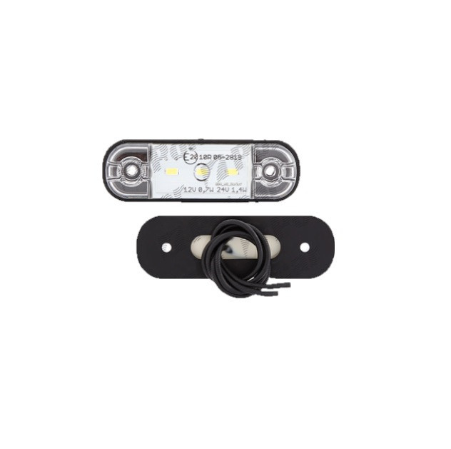 Lampa auto interior RapidAuto 99OW029, 12/24V; oval; montare surub cu spatiu 61mm; 3xLED; transparent; Latime: 84 mm; Inaltime: 24 mm; Adancime: 10 m