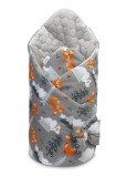 Paturica nou-nascut Sensillo Velvet Wrap Gri Munti 75x75 cm