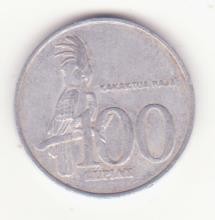 Indonezia 100 rupii 2002 - Black Palm Cockatoo. foto