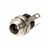 Mufa Alimentare Panou 5.5x2.5mm 2A 12V DC GBC - Montaj pe Panou, Diametru Exterior 5.5mm, Interior 2.5mm
