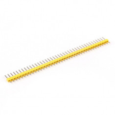 Bareta pini 2.54mm TATA ( GALBEN ) / 1x40 pin header male Arduino (b.116)