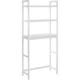 SONGMICS Raft de depozitare pentru baie, suprapunere peste masina spalat sau vas WC, din bambus, rafturi reglabile, 26x63x163 cm, alb Household NewTre