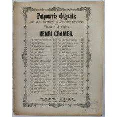 POTPURRIS ELEGANTS ..POUR PIANO A 4 MAINS par HENRI CRAMER : ROMEO UND JULIE von GOUNOD , INCEPUTUL SEC. XX , PARTITURA