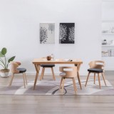 vidaXL Scaune de bucătărie 4 buc, negru, lemn curbat &amp; piele ecologică