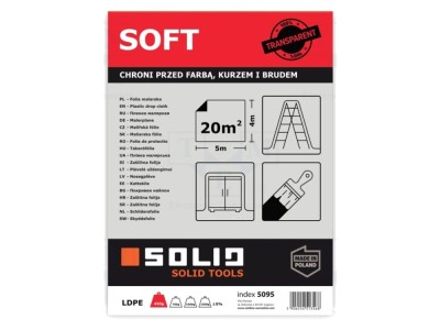 Folie LDPE Transparentă SOFT 5m x 4m - SOLID TOOLS foto