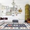 Covor pentru living, model albastru rustic