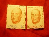 Serie Norvegia 1973 - Regele Olaf V , 2 valori