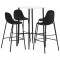vidaXL Set mobilier de bar, 5 piese, negru, material textil 3050017
