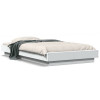 VidaXL Cadru de pat cu lumini LED, alb, 90x200 cm, lemn prelucrat