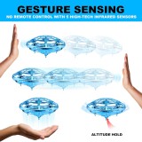 Mini Drona OZN Zenuk - Disc Zburator, 5 Senzori Infrarosu, Inductie, Lumina LED, Interactiv, Albastru