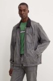 Levi&#039;s geaca jeans barbati, culoarea gri, de tranzitie, oversize, A8635