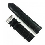 Cumpara ieftin Curea de ceas Neagra din piele naturala cu imprimeu crocodil - 22mm 24mm -